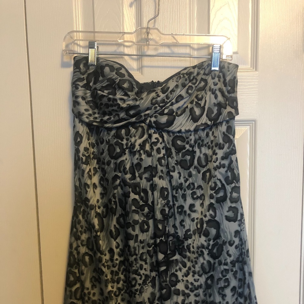 Flowy Satin Short Leopard Print Dress